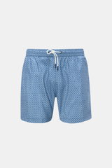 04651/ A trip in a bag Swim shorts 'Tile Swim' blue/white patterned
