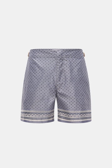 Orlebar Brown Badeshorts 'Bulldog' grau/navy/creme gemustert