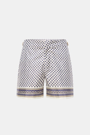 Orlebar Brown Badeshorts 'Bulldog' creme/navy/gelb gemustert