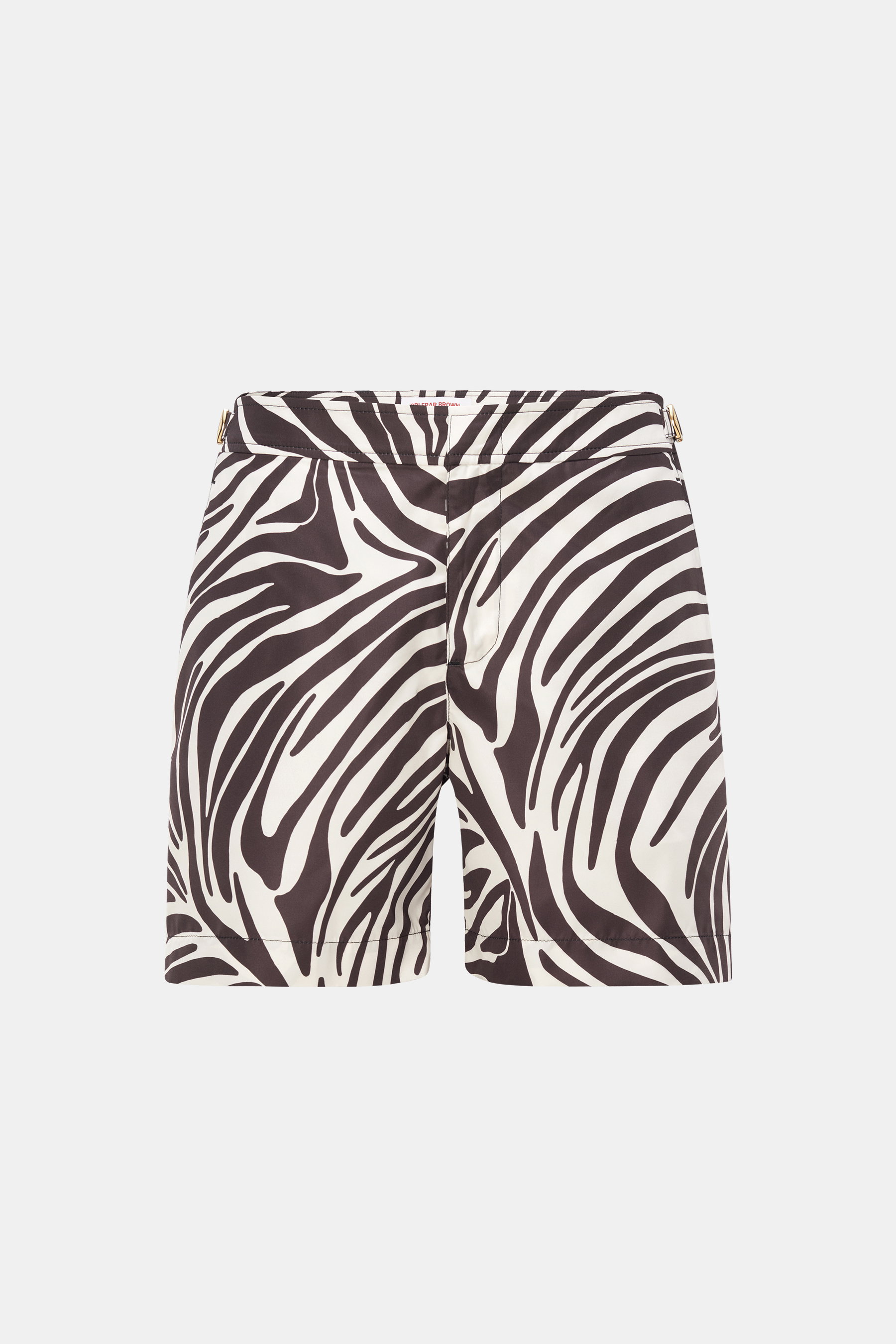 Orlebar Brown Badeshorts 'Bulldog Golden Gun Zebra' dunkelbraun/creme gemustert