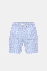 04651/ A trip in a bag Swim shorts 'Tile Swim' smoky blue/white patterned