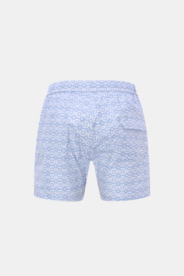 04651/ A trip in a bag Swim shorts 'Tile Swim' smoky blue/white patterned