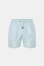 Front view of 04651/ A trip in a bag Badeshorts 'Seamap' mint/weiß gemustert with quick-drying microfiber, elastic waistband, side pockets, and mesh lining.