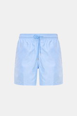 Vorderansicht der hellblauen Vilebrequin Badeshorts 'Moorea' aus leichter Microfaser mit elastischem Bund, Tunnelzug und Taschen.