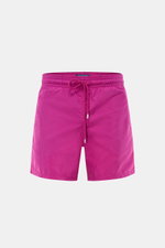 Vorderansicht der Vilebrequin Badeshorts 'Moorea' violett aus hochwertiger Microfaser mit elastischem Bund und Tunnelzug, Regular Fit.