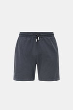 Front view of 04651/ A trip in a bag Swim shorts 'Mono Seersucker' navy in seersucker microfibre with elastic waistband.

<p>Perfect for your next summer holiday: With their design in seersucker look, these swim shorts by 04651/ A TRIP IN A BAG are an eye