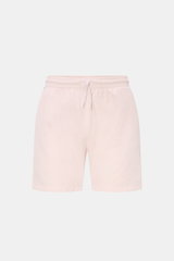 Front view of 04651/ A trip in a bag Swim shorts 'Mono Seersucker' rose in light pink seersucker fabric, elastic waistband with drawstring. Perfect for your next summer holiday: With their design in seersucker look, these swim shorts by 04651/ A TRIP IN A