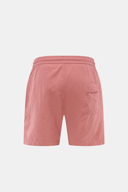 Rückansicht der 04651/ A trip in a bag Badeshorts 'Mono Seersucker' mauve aus leichtem Microfaser-Seersucker mit elastischem Bund, Tasche.
