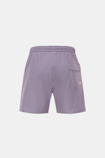 04651/ A trip in a bag Badeshorts 'Hansen' lavender/taupe gemustert, Rückansicht, Regular Fit, elastischer Bund, Taschen, Microfaser, leichter Griff.