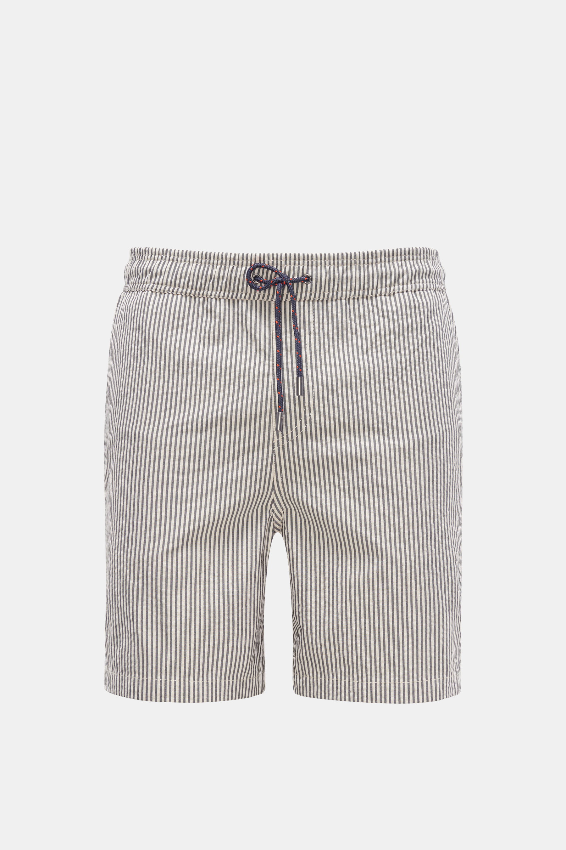 Sease Seersucker-Shorts dunkelgrau/offwhite gestreift