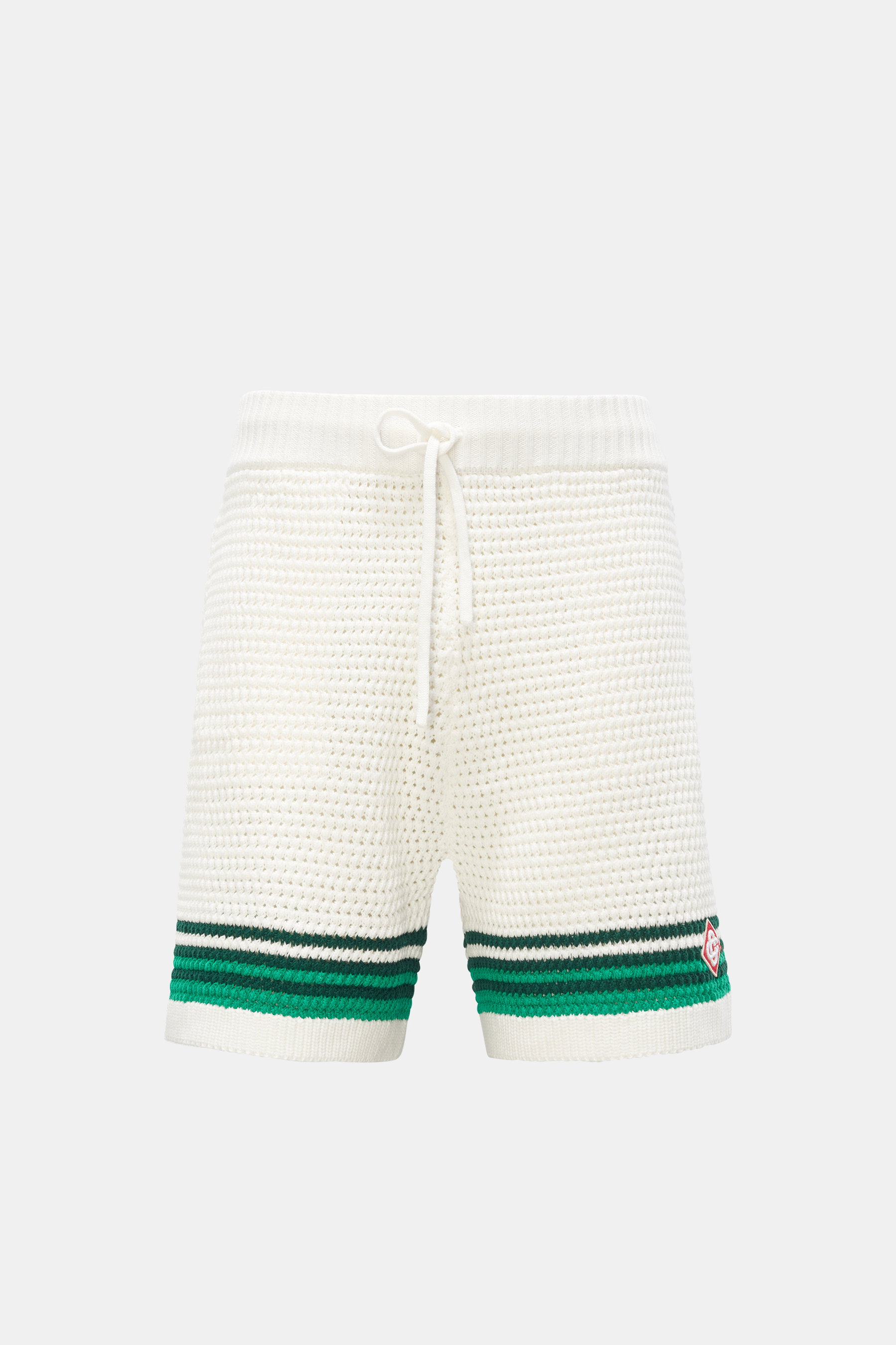 Casablanca Strick-Shorts 'Tennis Crochet Shorts' grün/offwhite