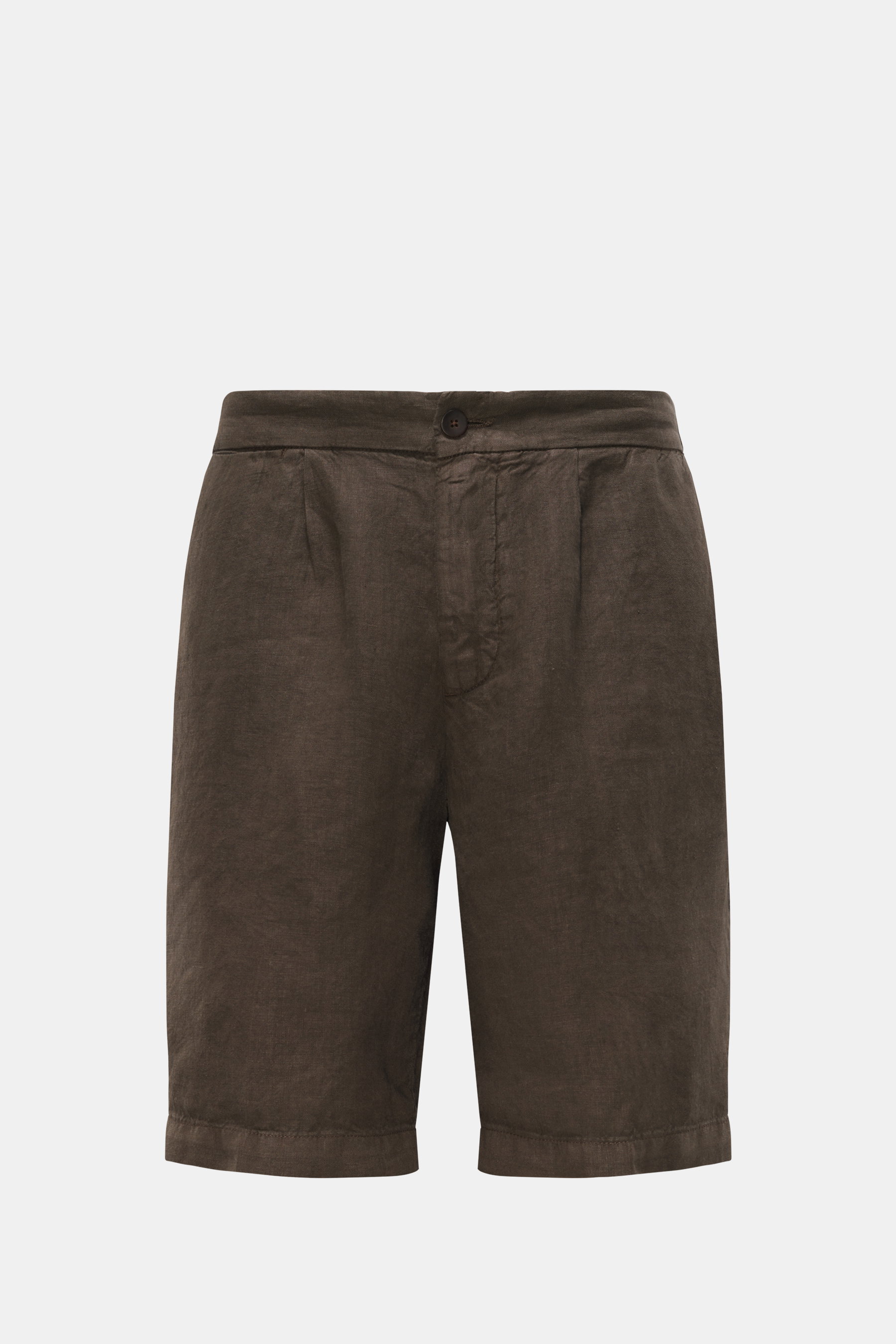 Devorè Leinen-Bermudas dunkelbraun