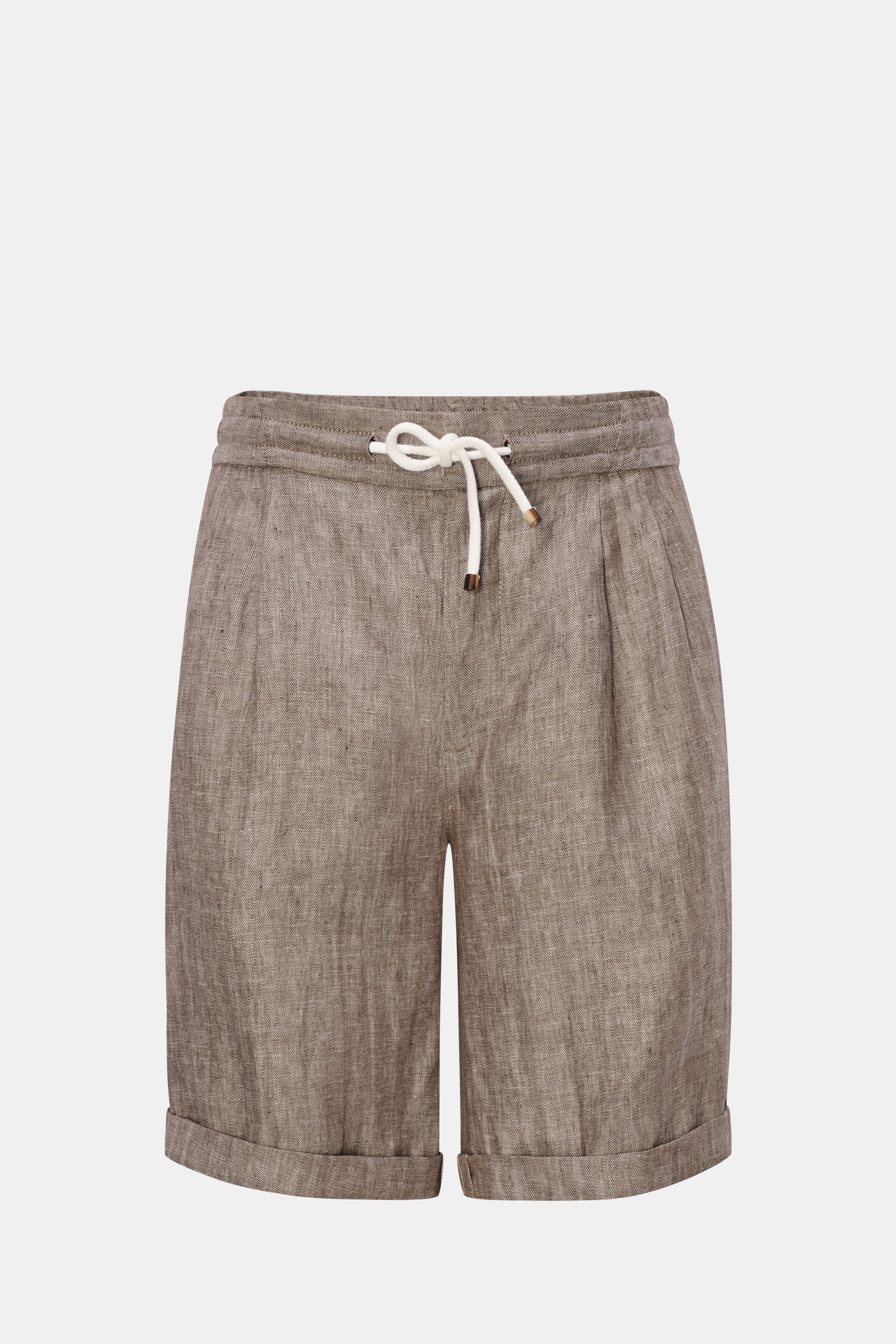 Brunello Cucinelli Leinenshorts braun meliert
