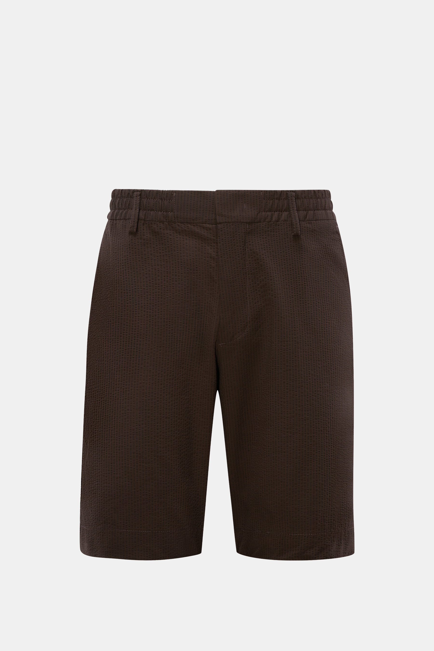 NN.07 Seersucker-Shorts 'Billie' dunkelbraun