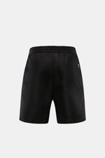 Ami Paris Shorts schwarz von hinten, elastischer Bund mit Tunnelzug, Popeline aus Nylon, glatter Griff, aufgesetzte Gesäßtasche mit Metall-Logo.