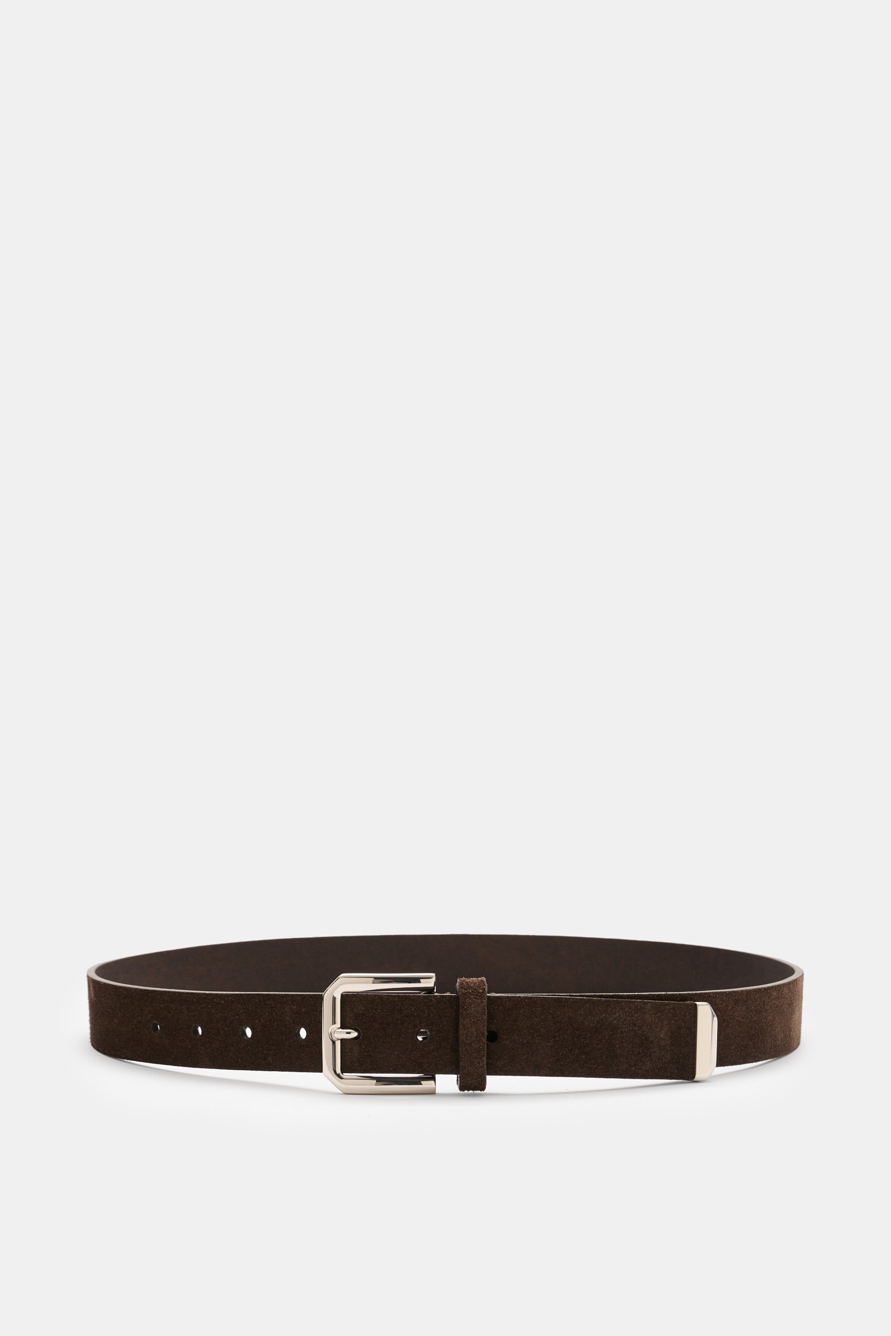 Brunello Cucinelli Veloursleder Gürtel dunkelbraun