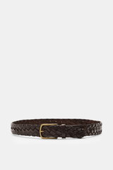 Officine Creative Braided Belt Dark Brown