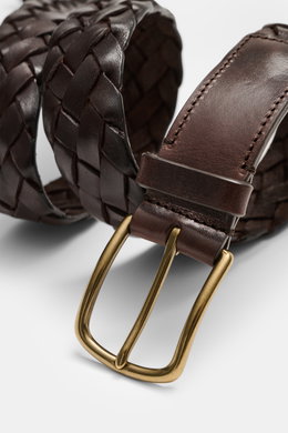 Officine Creative Braided Belt Dark Brown