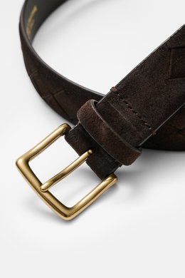 Officine Creative Braided Belt Dark Brown