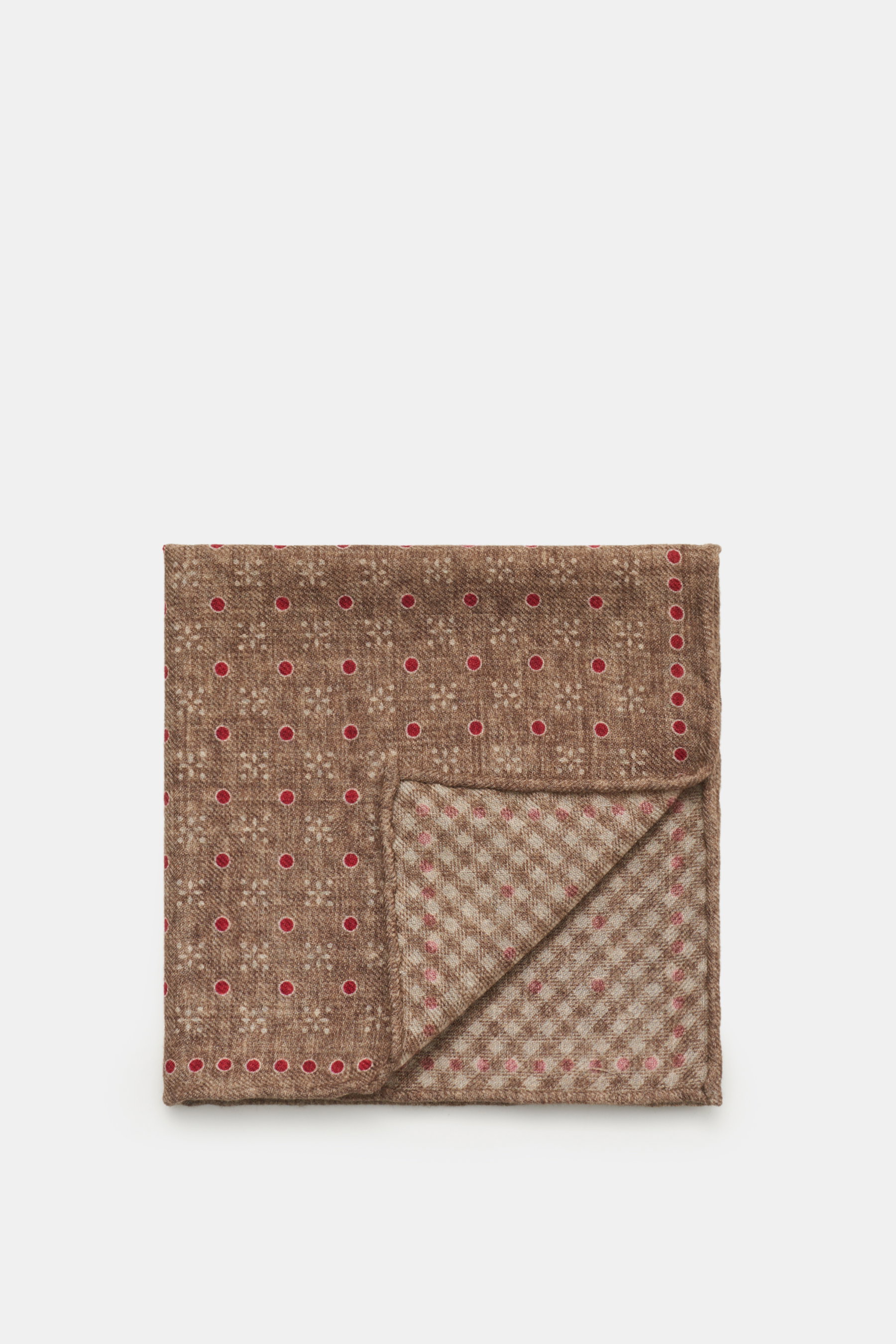 Brunello Cucinelli Einstecktuch graubraun/bordeaux gemustert