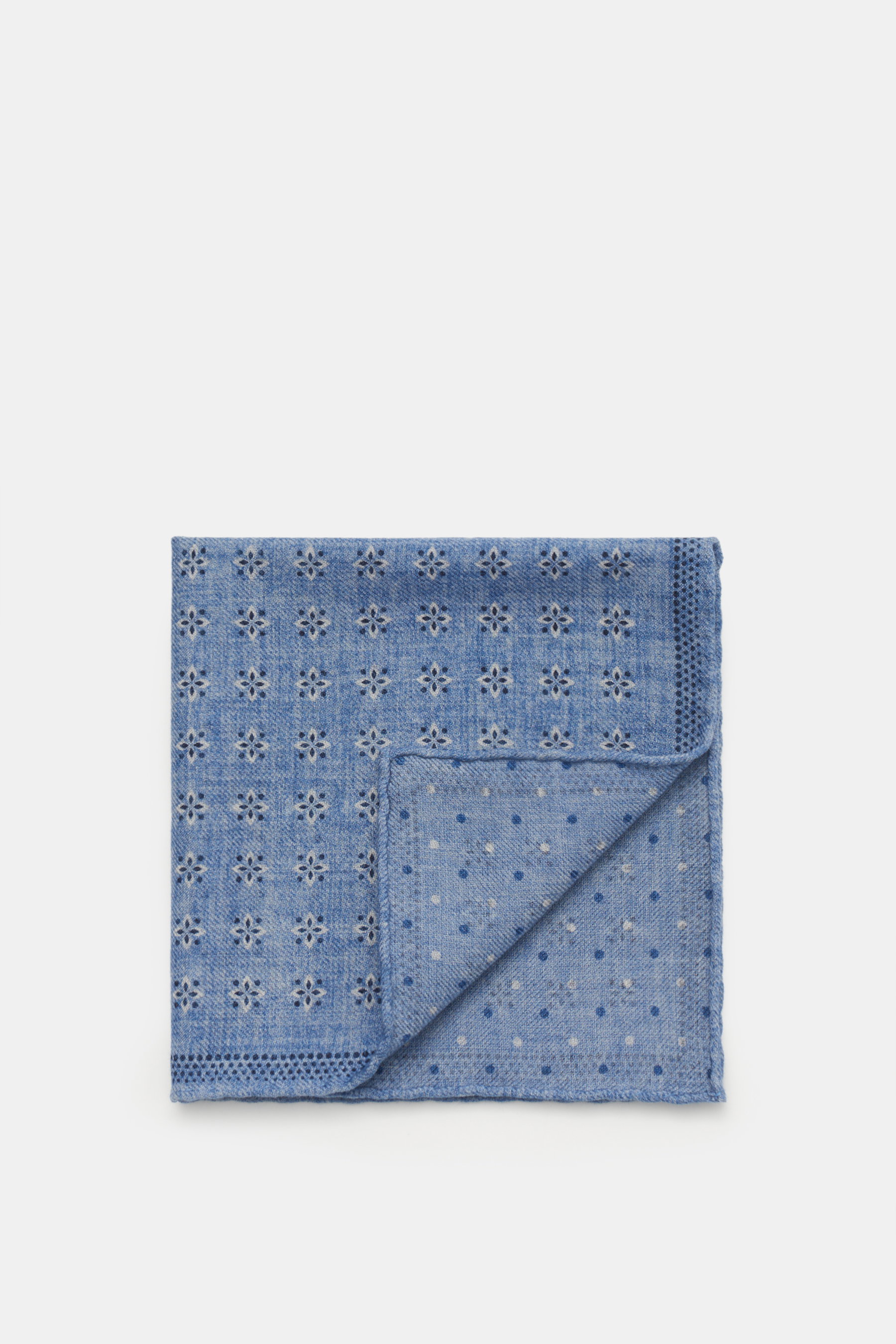 Brunello Cucinelli Einstecktuch rauchblau/navy gemustert