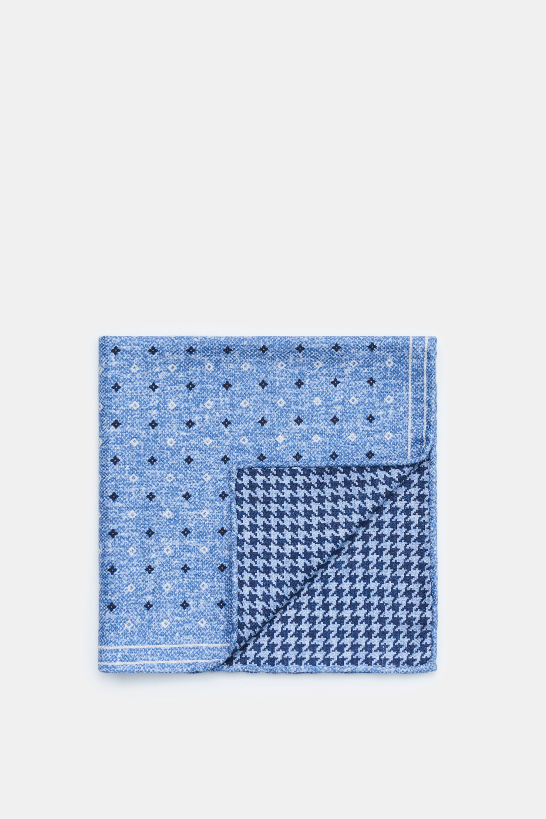 Brunello Cucinelli Einstecktuch rauchblau/navy gemustert