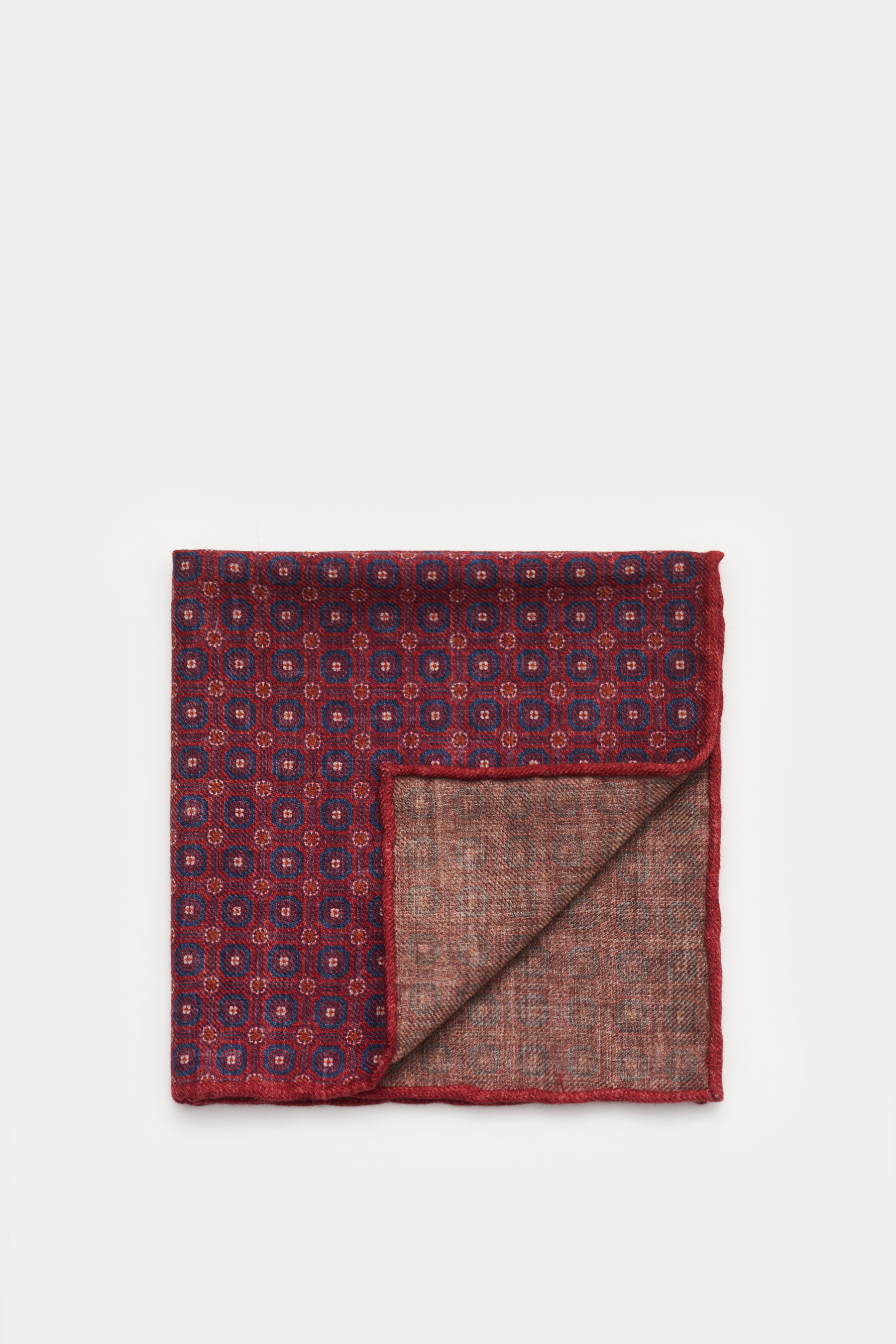 Brunello Cucinelli Einstecktuch bordeaux/navy gemustert