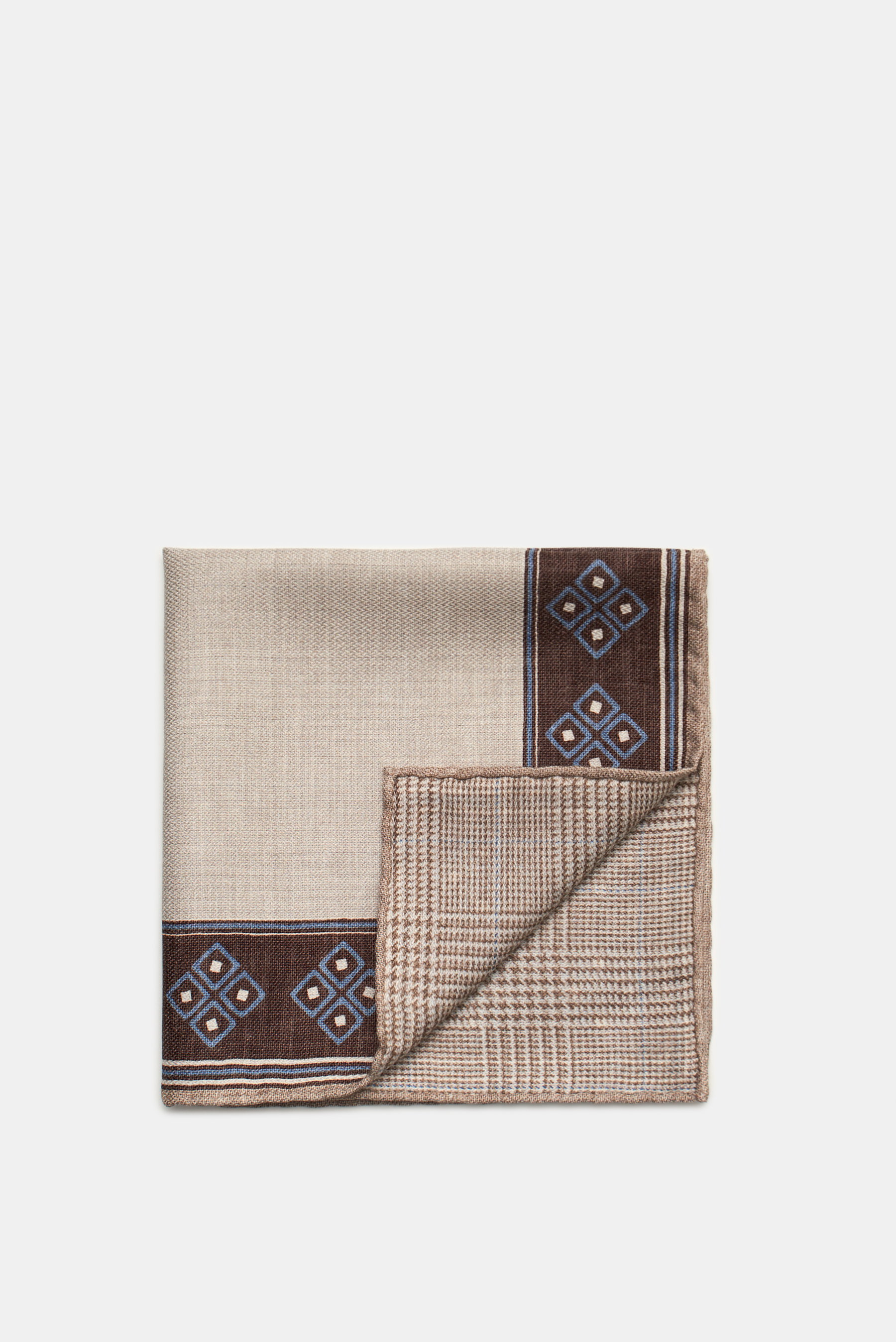 Brunello Cucinelli Einstecktuch creme/graubraun