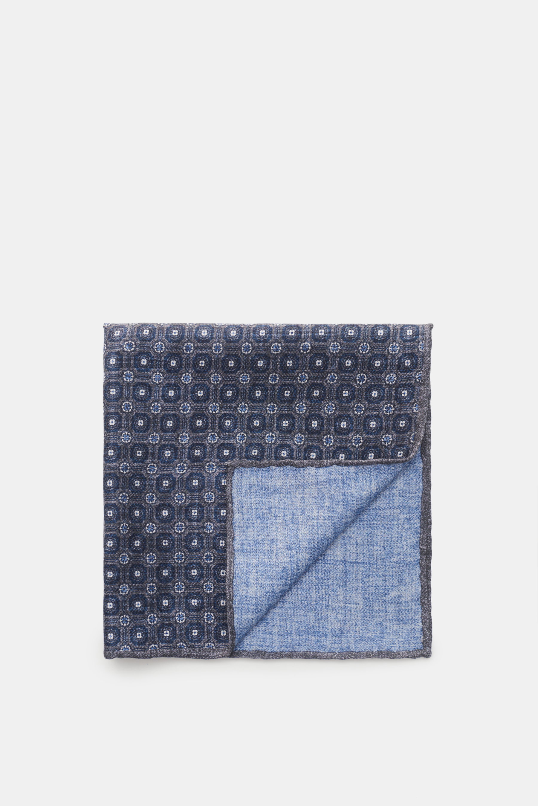 Brunello Cucinelli Einstecktuch grau/navy gemustert