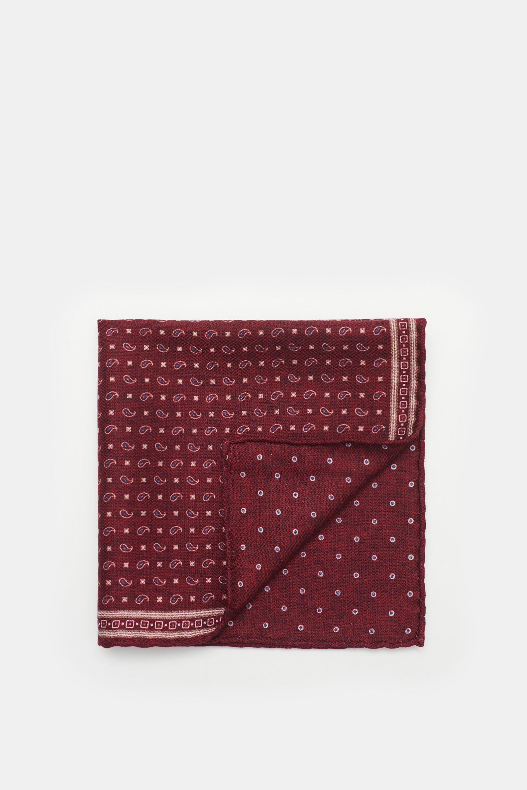 Brunello Cucinelli Einstecktuch bordeaux/creme gemustert