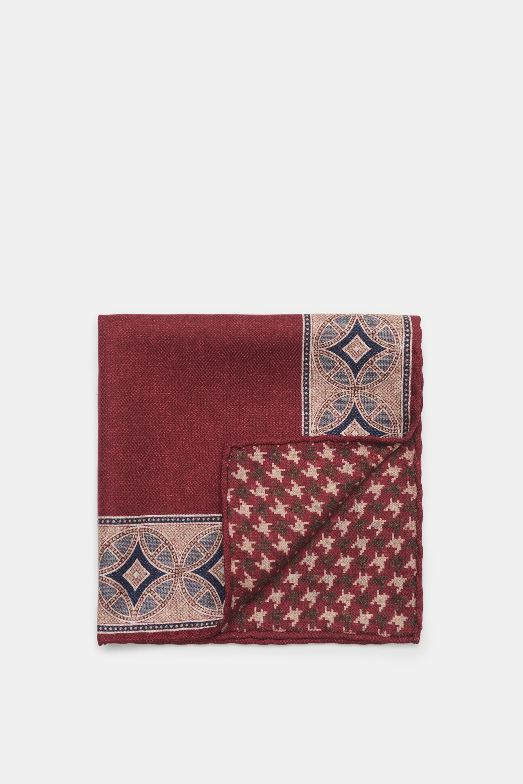 Brunello Cucinelli Einstecktuch bordeaux/navy gemustert