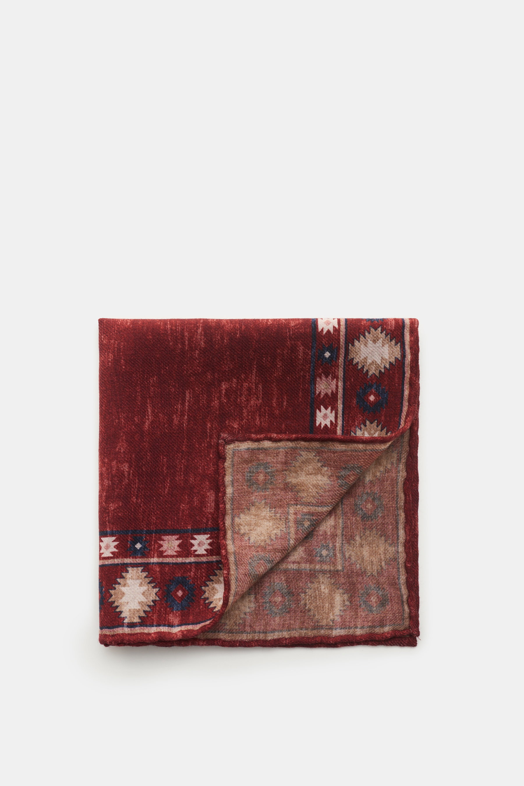 Brunello Cucinelli Einstecktuch bordeaux/graublau gemustert