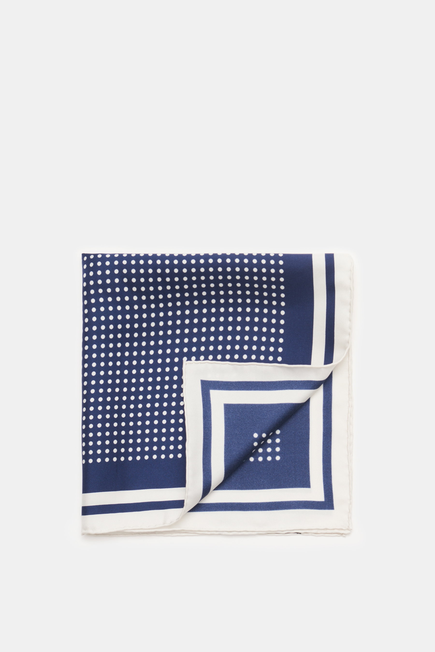 Tom Ford Einstecktuch navy/offwhite gepunktet
