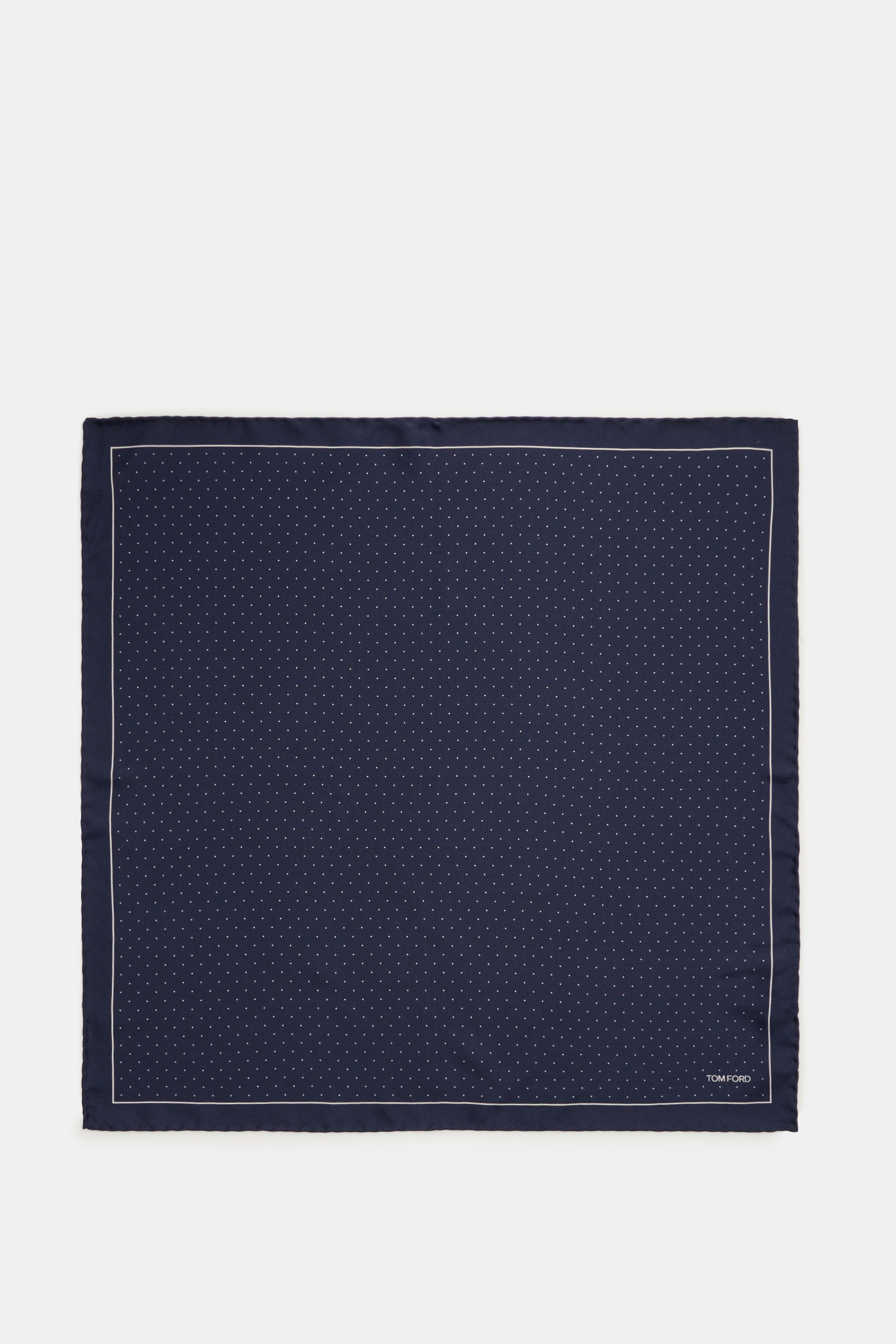 Tom Ford Seiden-Einstecktuch navy/weiß gepunktet