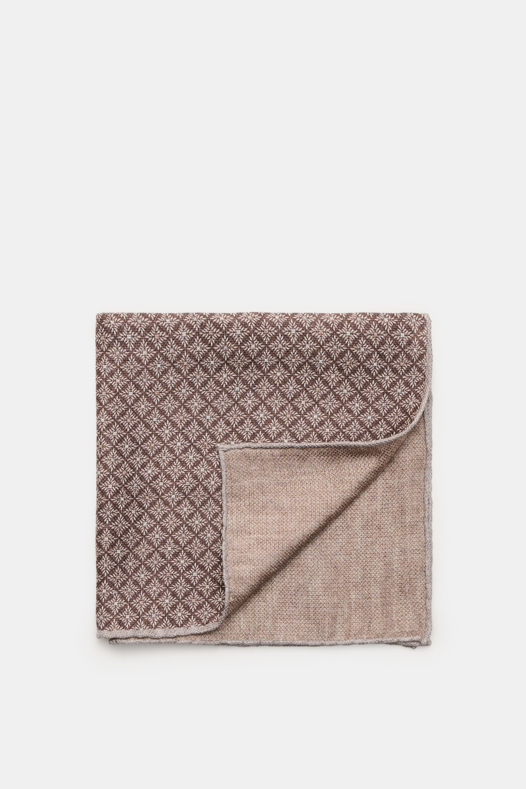 Brunello Cucinelli Einstecktuch braun/hellgrau gemustert
