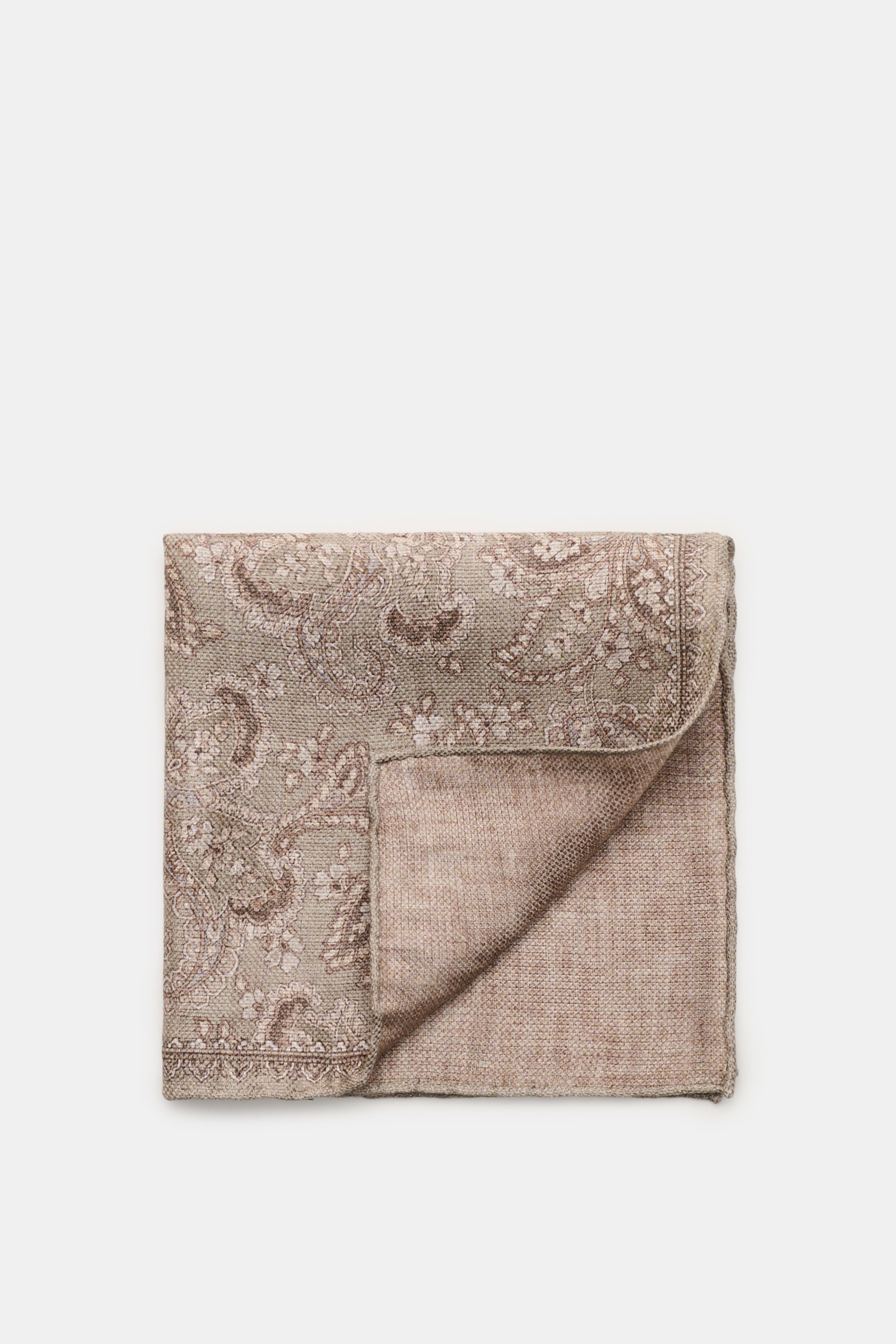 Brunello Cucinelli Einstecktuch taupe/braun/sand gemustert