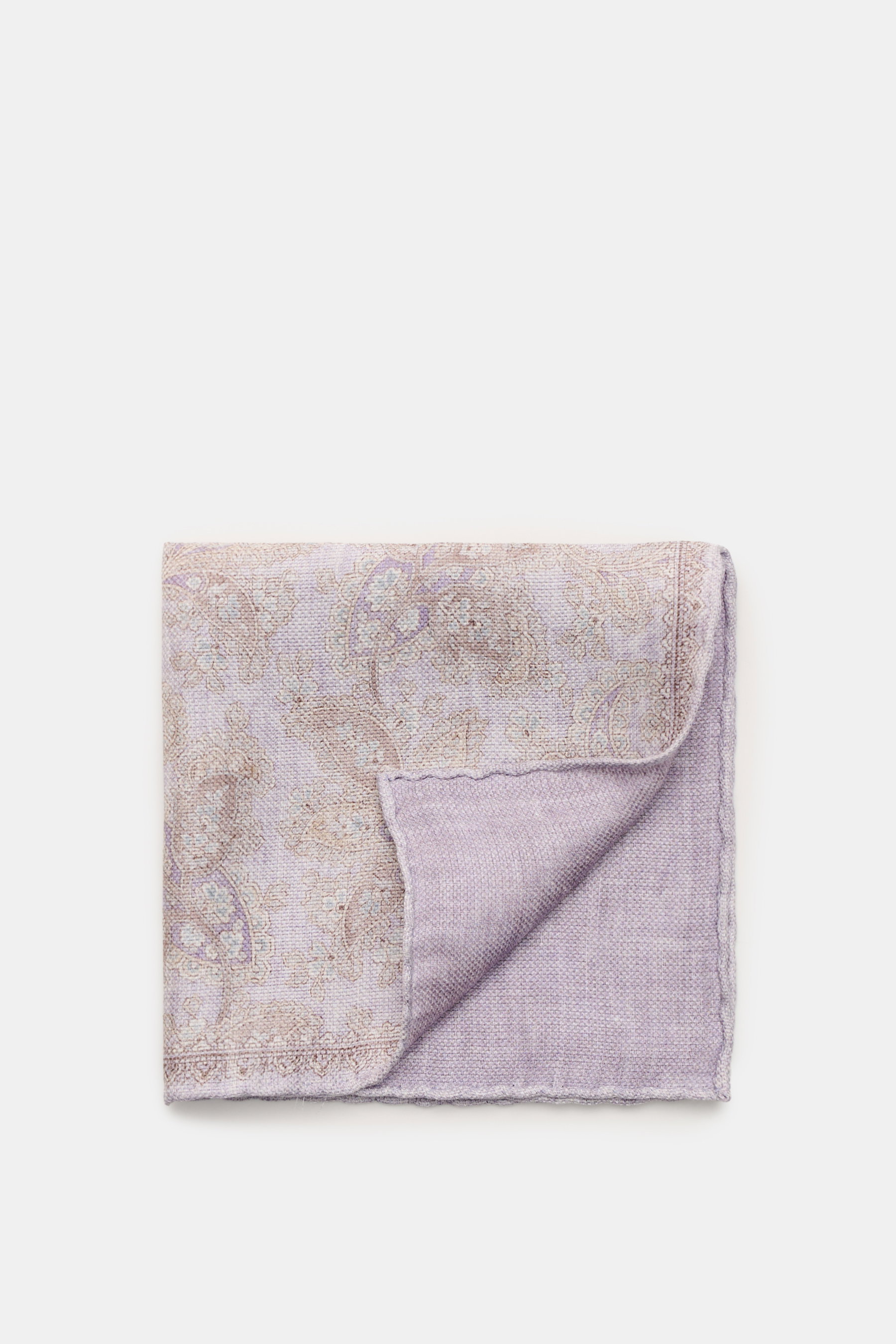 Brunello Cucinelli Einstecktuch flieder/beige/braun gemustert