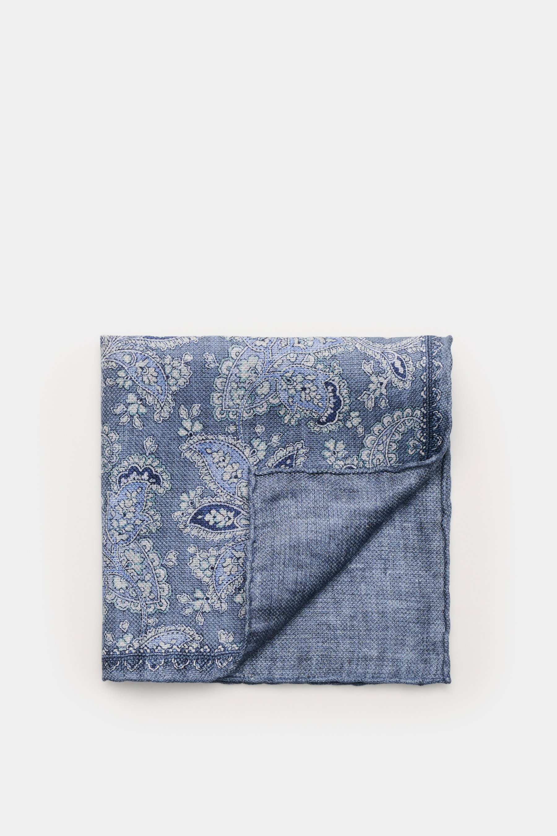 Brunello Cucinelli Einstecktuch rauchblau/dunkelblau/offwhite gemustert