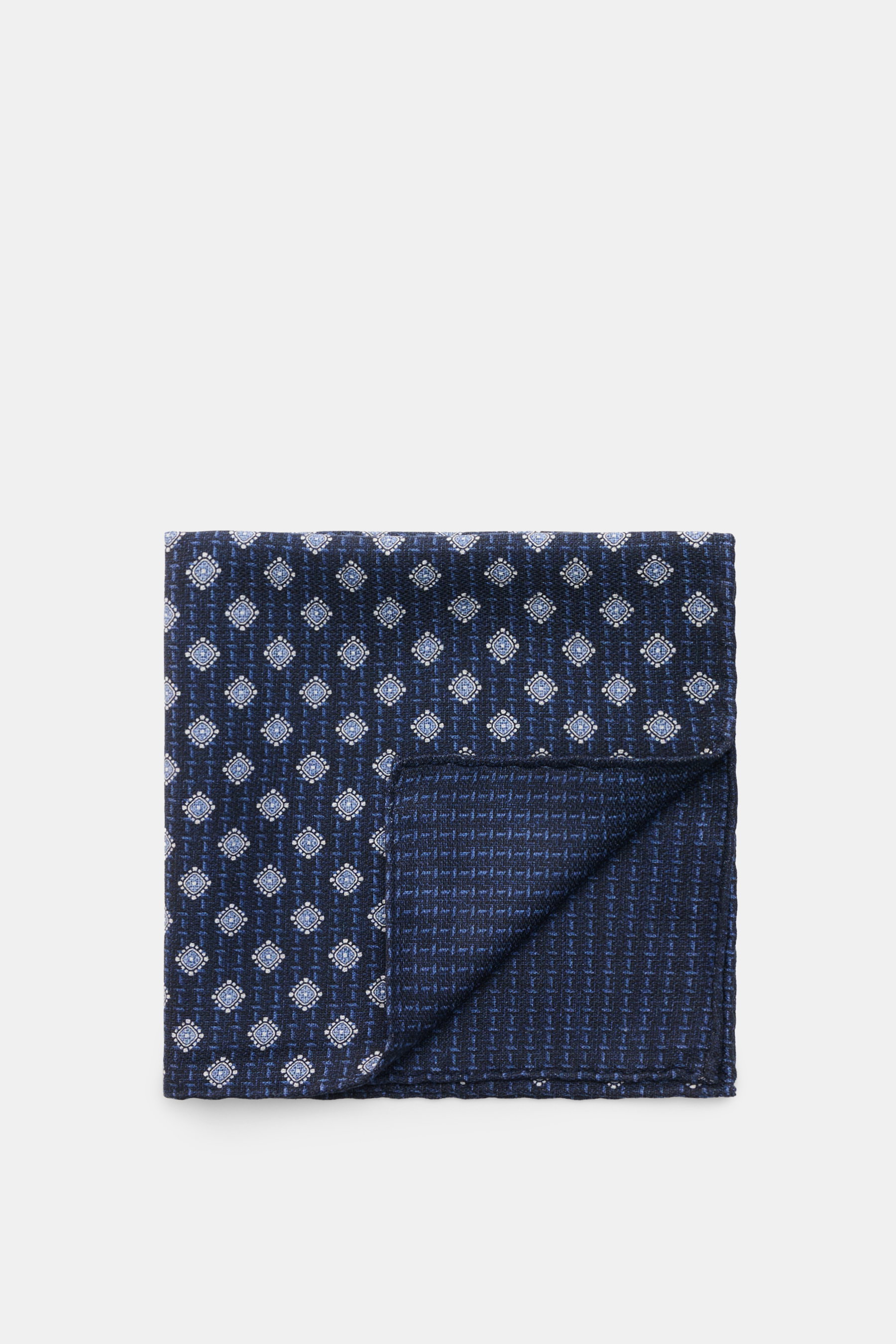 Brunello Cucinelli Seiden-Einstecktuch navy/blau gemustert