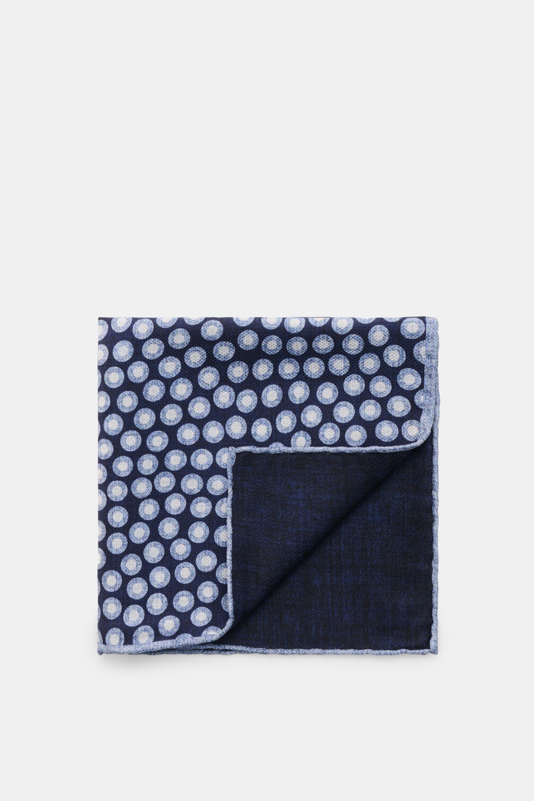 Brunello Cucinelli Seiden-Einstecktuch navy/rauchblau gepunktet