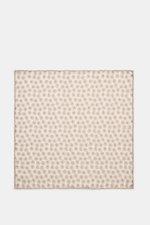 Alt tag (124 characters): Top-down view of Brunello Cucinelli Silk Pocket Square sand/beige dotted with rolled edges and pure silk smooth touch.

Description: 
<p>Subtle elegance for style-conscious appearances: With this finely dotted pocket square, BRUN