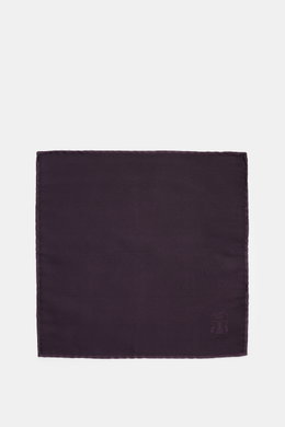 Brunello Cucinelli Silk Pocket Square dark violet