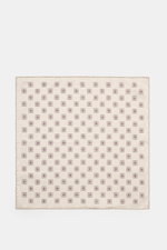 Alt tag (125 characters):
Top-down view of Brunello Cucinelli Silk Pocket Square sand/beige patterned with ornamental design and rolled edges.

Additional description:
<p>Elegant accent: The silk pocket square from BRUNELLO CUCINELLI with its distinctive 