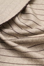 Close-up top-down view of the Brunello Cucinelli Silk pocket square beige/dark brown striped showing fine texture and rolled edges.

<p>Timeless refinement for sophisticated looks: The silk pocket square by BRUNELLO CUCINELLI features an elegant striped p