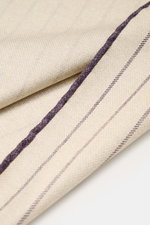 Close-up top view of Brunello Cucinelli Silk pocket square sand/dark violet striped with classic pattern and textured silk fabric.

Additional description:
<p>Timeless refinement for sophisticated looks: The silk pocket square by BRUNELLO CUCINELLI featur