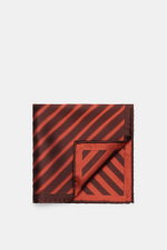 Brunello Cucinelli Silk Pocket Square grey brown/brown striped, folded with corner flipped, diagonal stripes, smooth pure silk. 

<p>Subtle elegance for stylish appearances: With this noble pocket square in a subdued striped pattern, BRUNELLO CUCINELLI 
