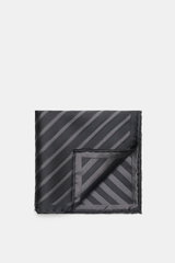 Folded Brunello Cucinelli Silk Pocket Square grey brown/brown striped shown from top-down, featuring diagonal stripes and rolled edges.

Description: <p>Subtle elegance for stylish appearances: With this noble pocket square in a subdued striped pattern, B