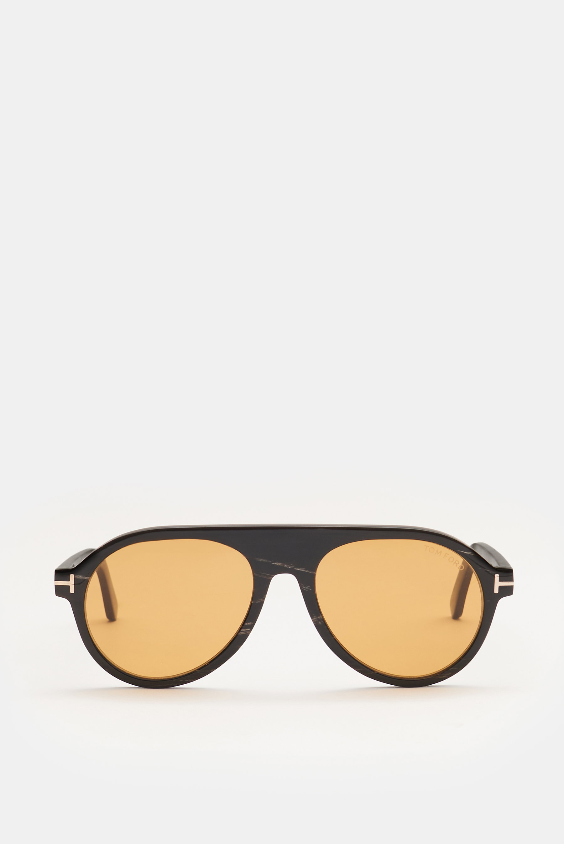 Horn-Sonnenbrille 'Private Collection' dunkelbraun gemustert/gelb