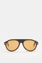 Tom Ford Horn sunglasses 'Private Collection' dark brown patterned/yellow