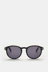 Tom Ford Sonnenbrille 'Dante' schwarz/dunkelgrau, klassische Panto-Form, Acetat-Rahmen, Filterkategorie 3, Frontansicht
